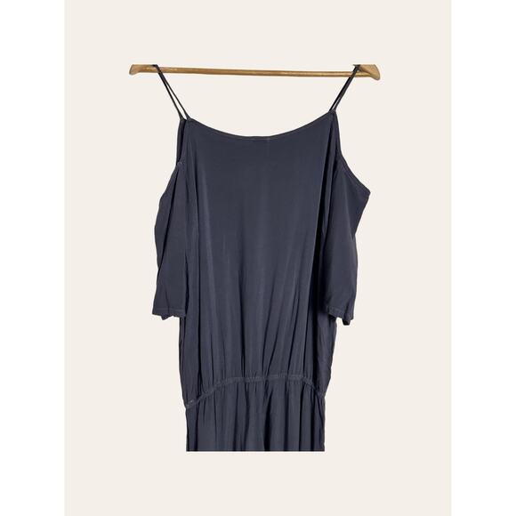 Monrow Revolve Black Cold Shoulder Rayon Sporty Casual Jumpsuit Size Small - Picture 9 of 9